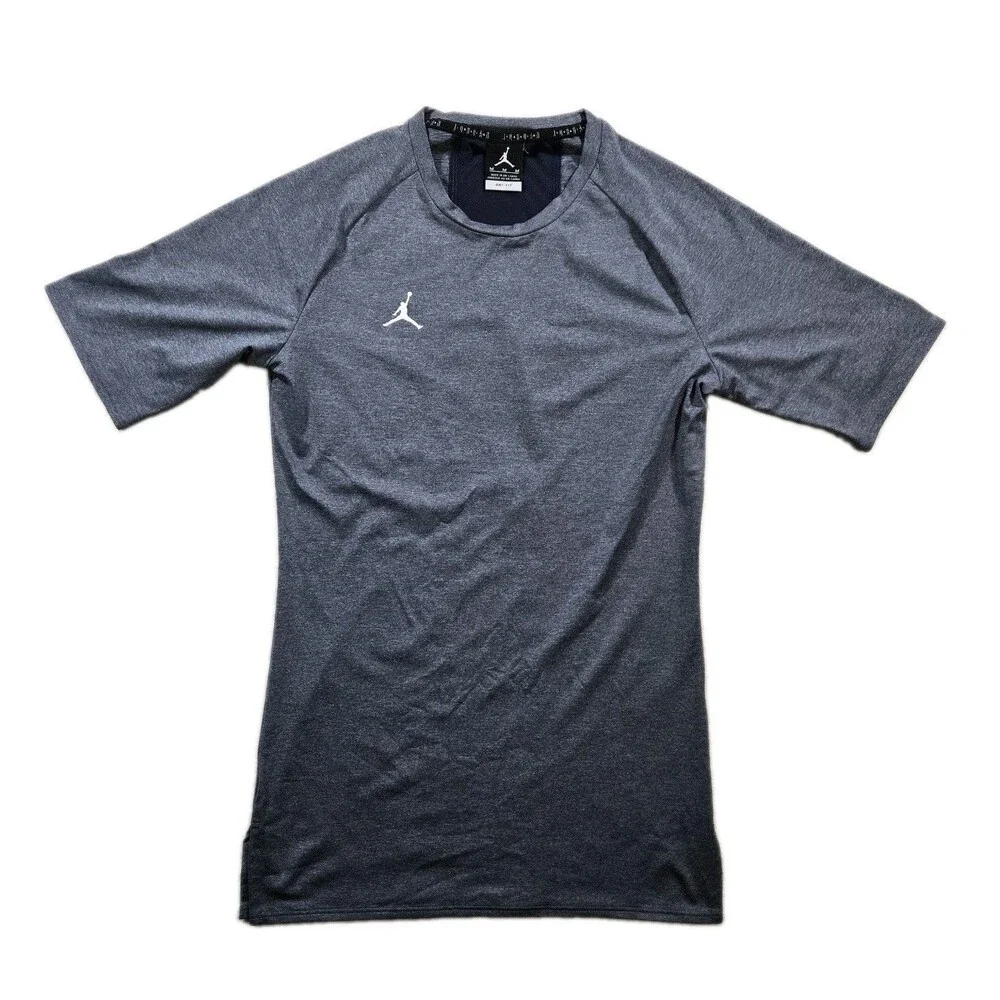 Mens Air Jordan DriFit Alpha Athletic Short Sleeve Shirt Blue Medium